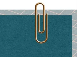 Paperclip placed across several layered papers in PaintShop Pro